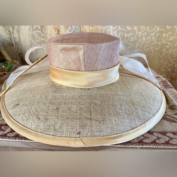 Vintage Elite Champagne Pink Acetate/Polyester Formal Church Derby Hat - Picture 3 of 11